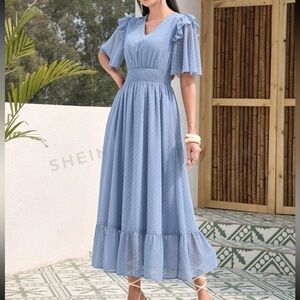 SHEIN Mulvari Swiss Dot Ruffle Trim
Ruffle Hem Dress